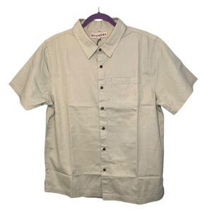 Roamers Brand Organic Cotton Button Down Shirt Seafoam Green Short Sleeve L